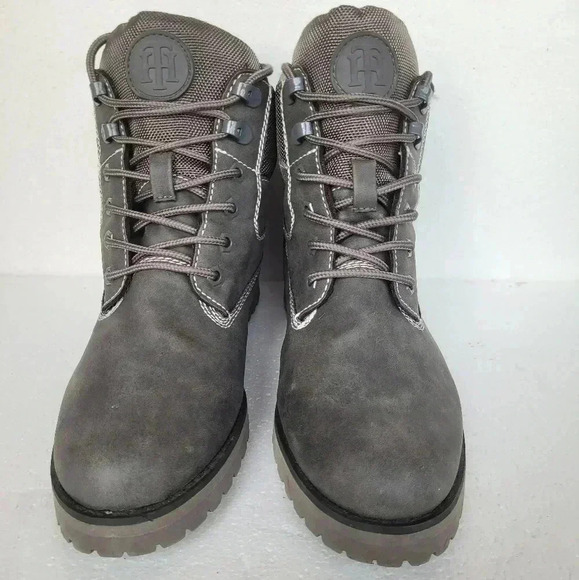 Tommy Hilfiger Poma Combat Boots Womens 9 M Gray Lace Up - Picture 3 of 6